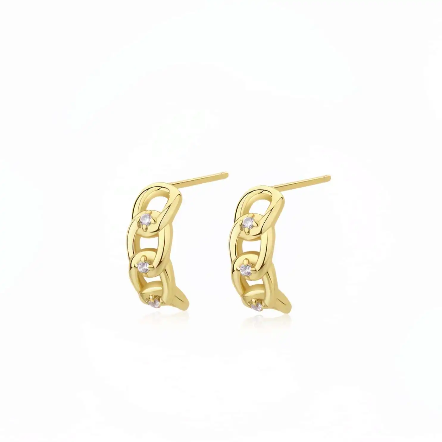 Cuban Chain Cercei din Argint 925 Cuban Chain Cercei din Argint 925