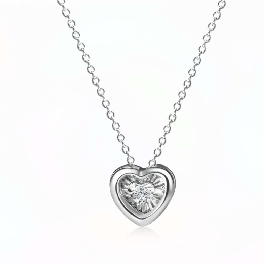Moissanite Heart Colier din argint 925
