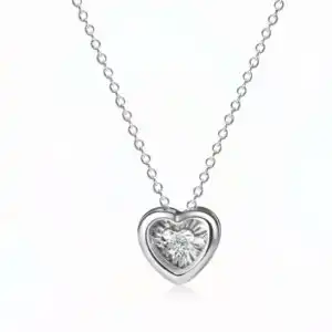 Moissanite Heart Colier din argint 925 Diamant Moissanite Heart Colier din argint 925