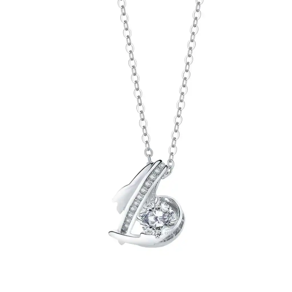 Diamant Moissanite Love Heart Colier din Argint 925