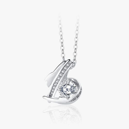 Moissanite Love Heart Colier din Argint 925 6