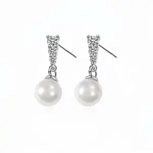 Pearl Charm Cercei din Argint 925 Pearl Charm Cercei din Argint