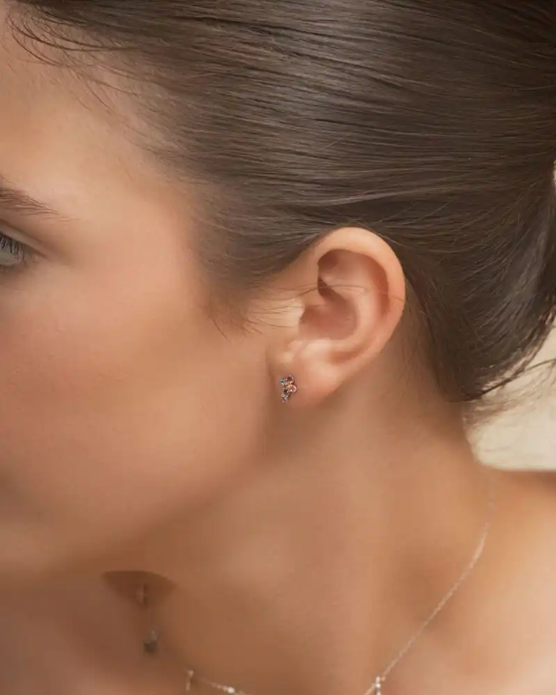 Small Cross Cercei din Argint 925