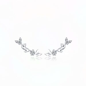 Cat & Butterflies Cercei din Argint 925