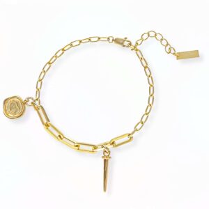 Paperclip Brățară din Argint 925 Placat cu Aur