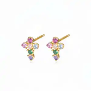 Small Cross Cercei din Argint 925 Placat cu Aur Small Cross Cercei din Argint 925 Placat cu Aur