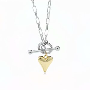 Two Tone Heart Colier din Argint 925