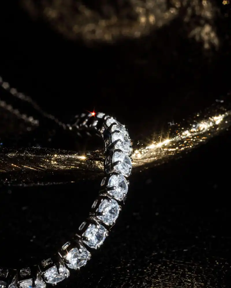 Tennis Necklace Colier din Argint 925 Placat cu Aur