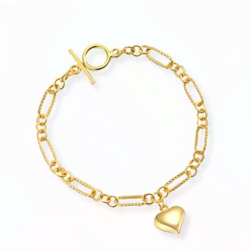 Chunky Chain Brățară din Argint 925 Placat cu Aur