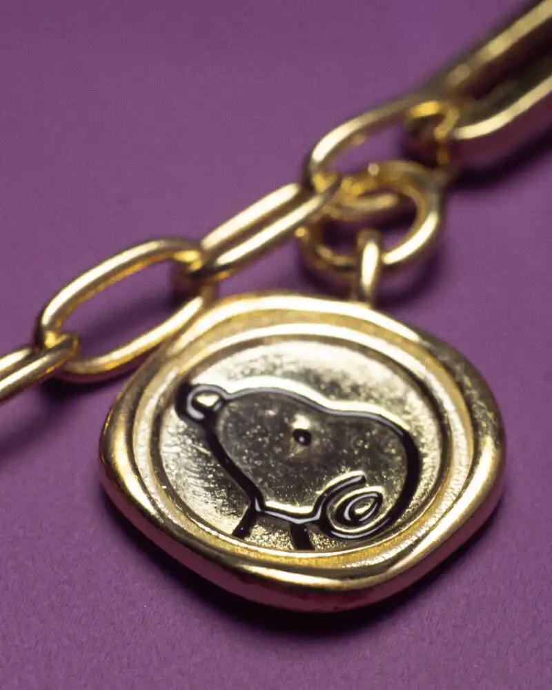 Paperclip Brățară din Argint 925 Placat cu Aur