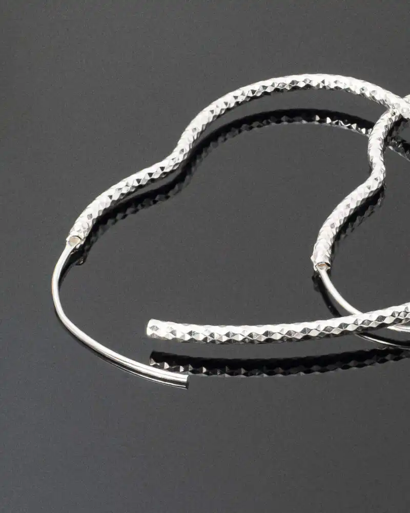 Cercei Mari din Argint Inimă