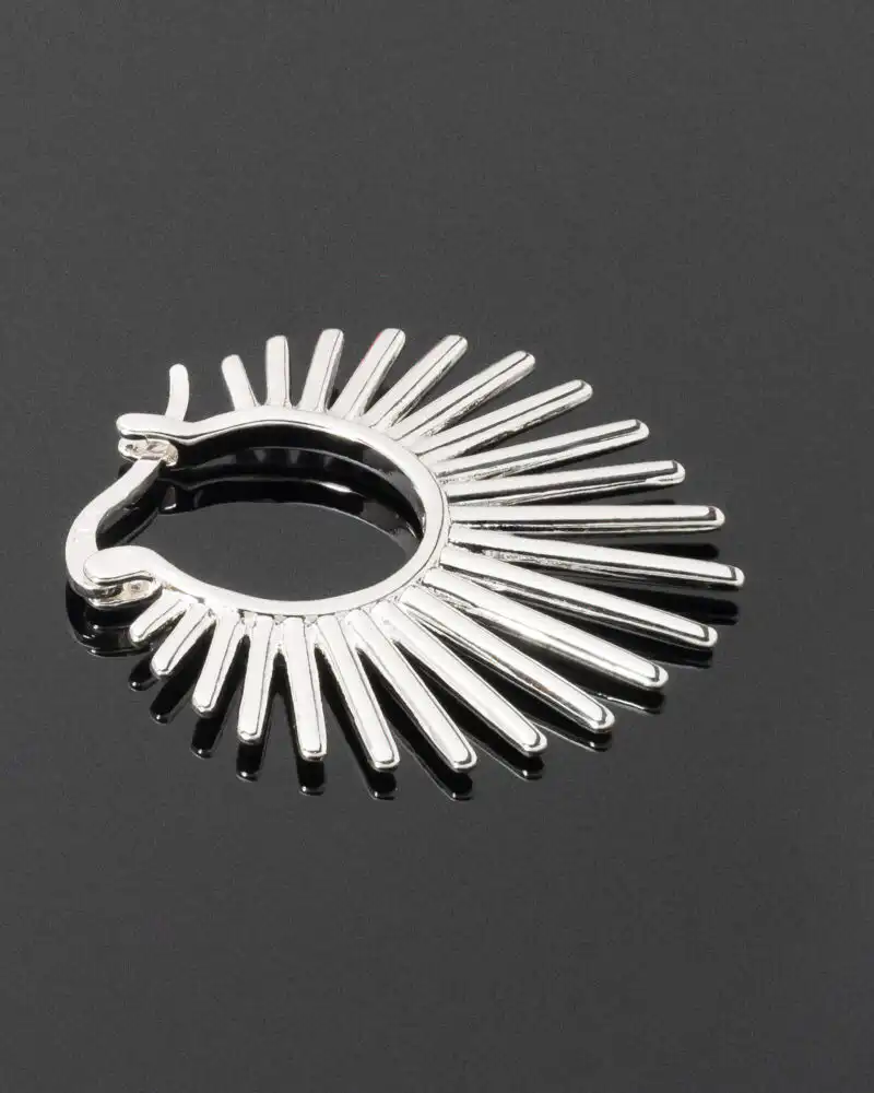 Cercei Rotunzi din Argint Raze