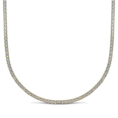 Tennis Necklace Colier din Argint 925 Placat cu Aur