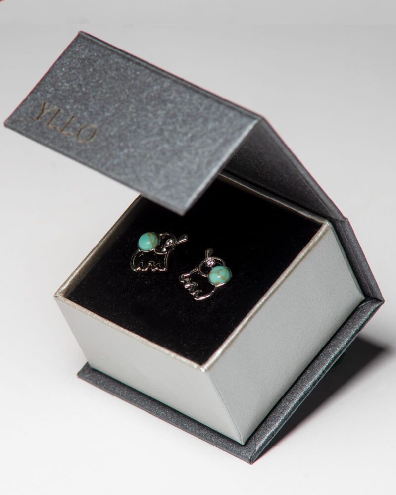 Turquoise Elephant Cercei din Argint 925