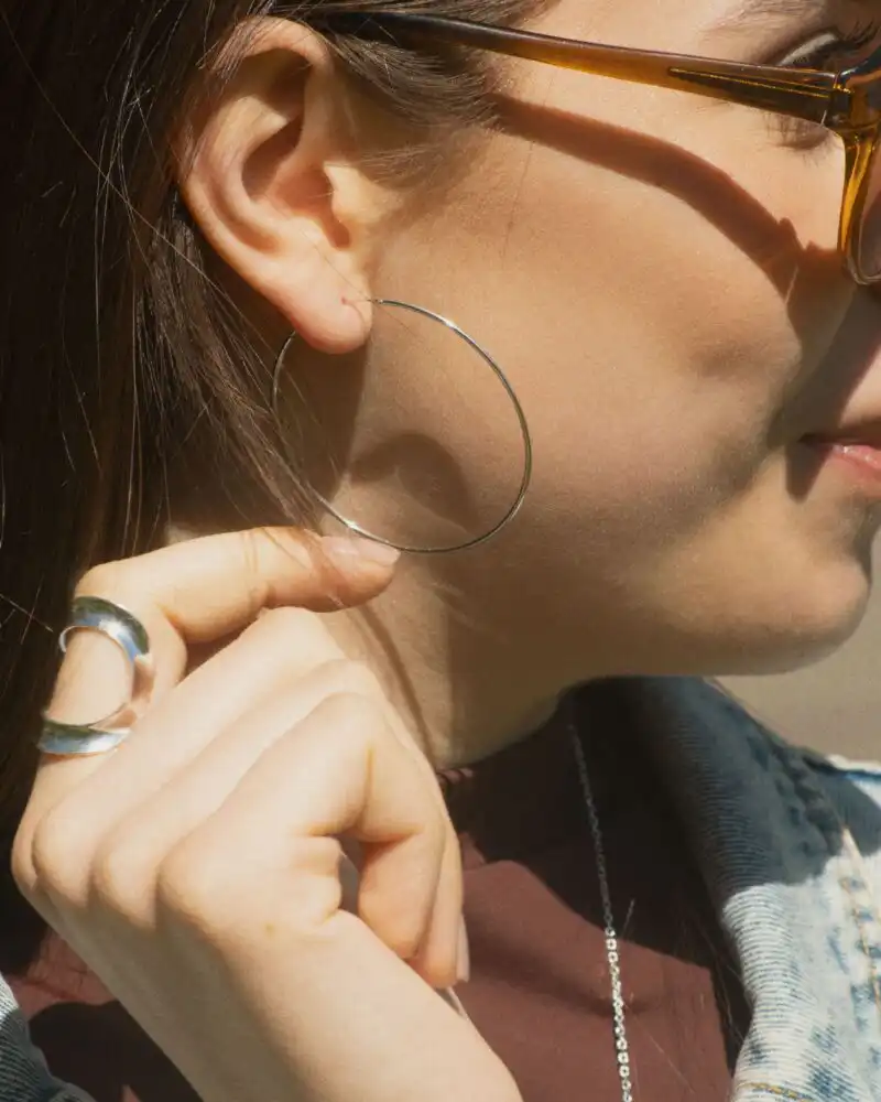 Cercei Mari Rotunzi din Argint