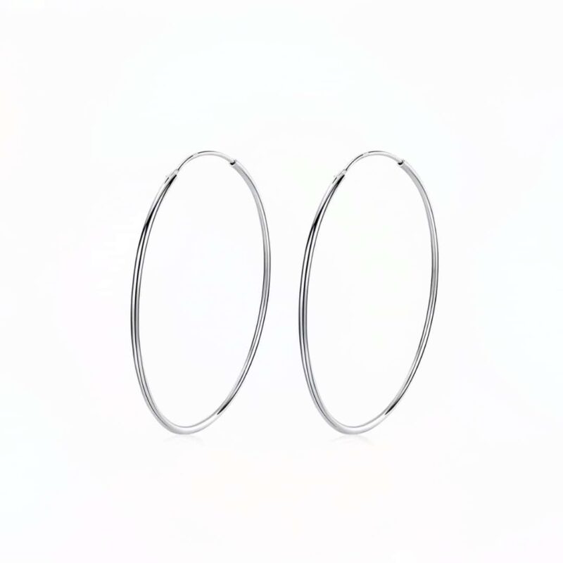 Cercei Mari Rotunzi din Argint