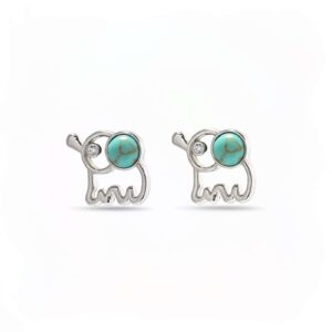 Turquoise Elephant Cercei din Argint 925
