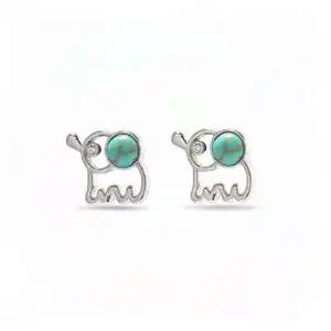 Turquoise Elephant Cercei din Argint 925 Turquoise Elephant Cercei din Argint 925