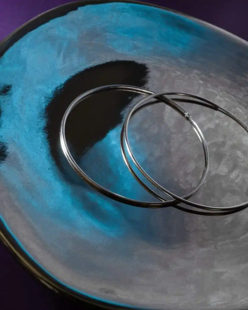 Cercei Mari Rotunzi din Argint