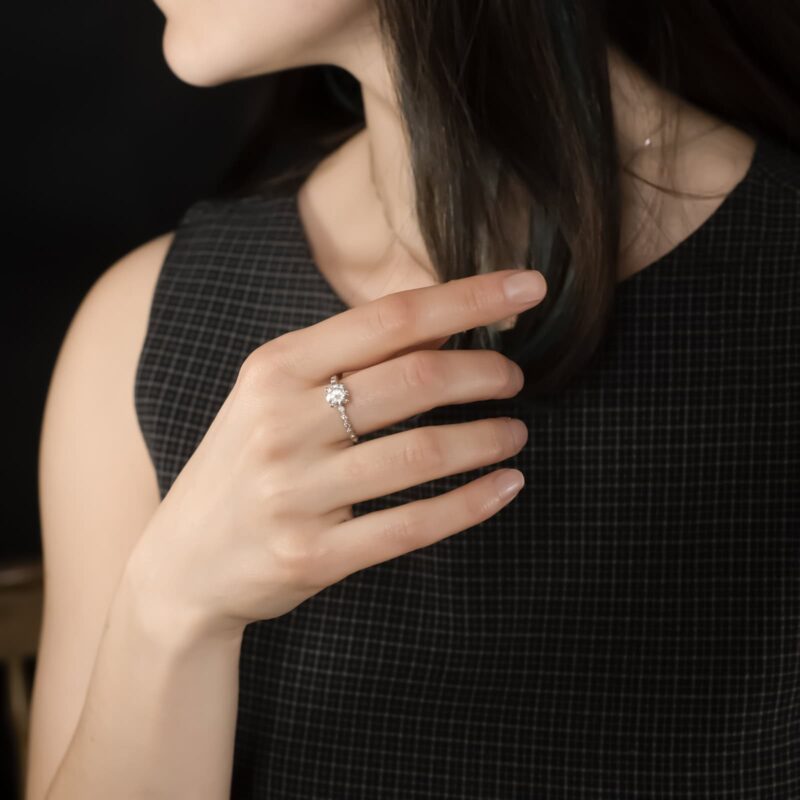 Embrace Inel din Argint Diamant Moissanite