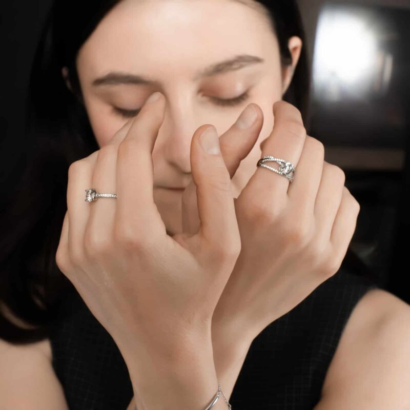 Joyful Inel din Argint Diamant Moissanite