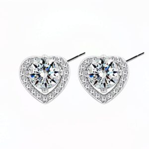 Love Cercei din Argint Diamant Moissanite