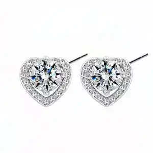 Love Cercei din Argint Diamant Moissanite