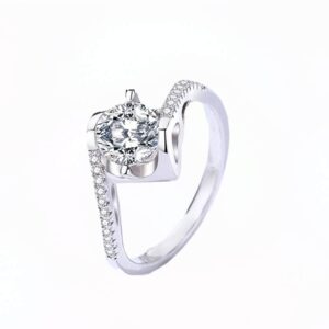 Love Embrace Inel din Argint Diamant Moissanite