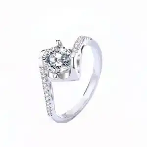 Love Embrace Inel din Argint Diamant Moissanite