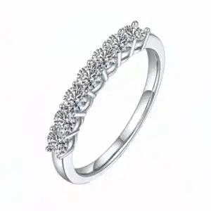 Lucky Seven Inel din Argint Diamant Moissanite
