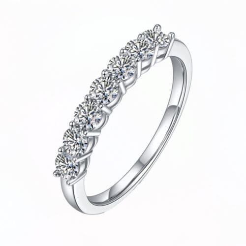 Lucky Seven Inel din Argint Diamant Moissanite