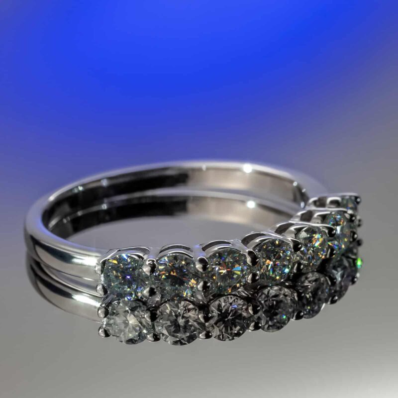 Lucky Seven Inel din Argint Diamant Moissanite