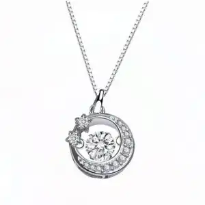 Moon Star Colier din Argint Diamant Moissanite