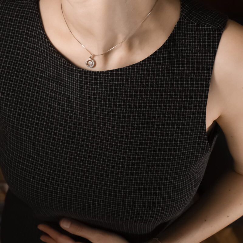 Moon Star Colier din Argint Diamant Moissanite