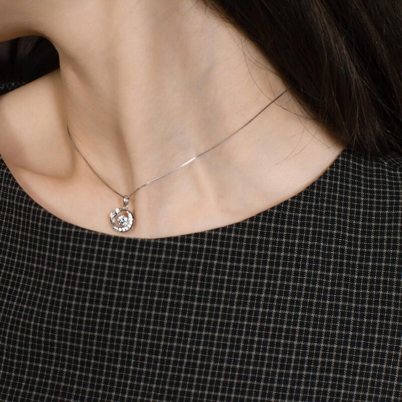 Moon Star Colier din Argint Diamant Moissanite