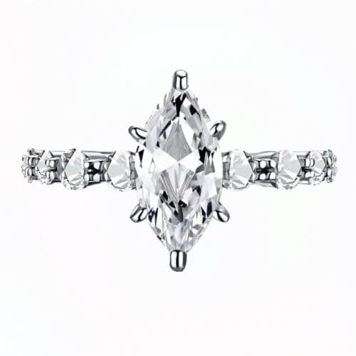 Regal Inel din Argint Diamant Moissanite