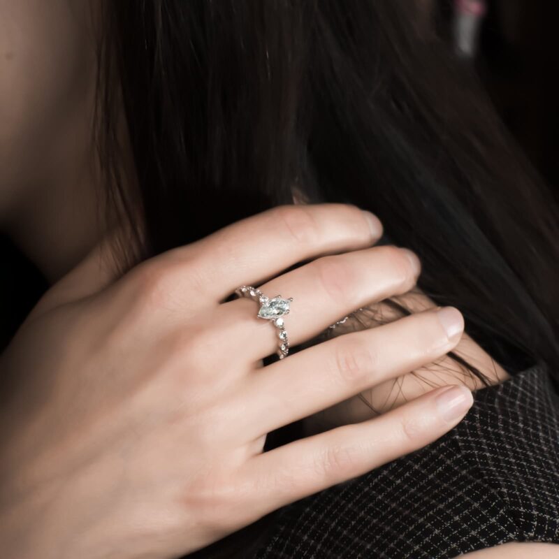 Regal Inel din Argint Diamant Moissanite