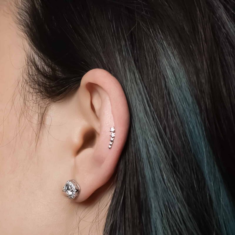 Square Cercei din Argint Moissanite