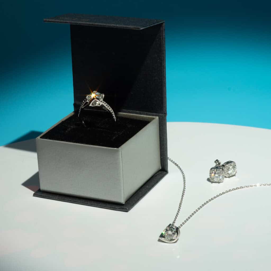 Square Cercei din Argint Moissanite 3