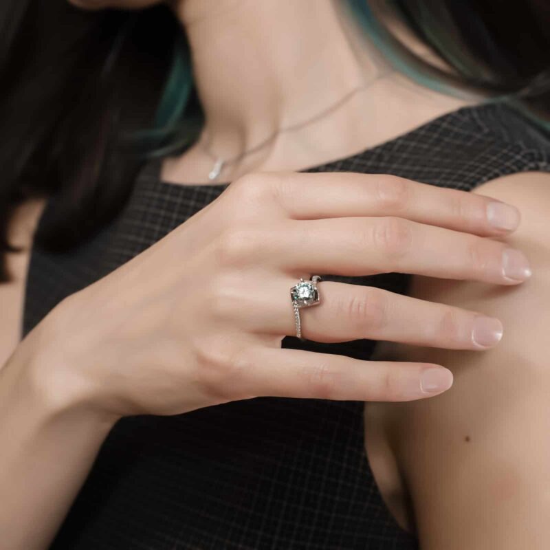 Love Embrace Inel din Argint Diamant Moissanite