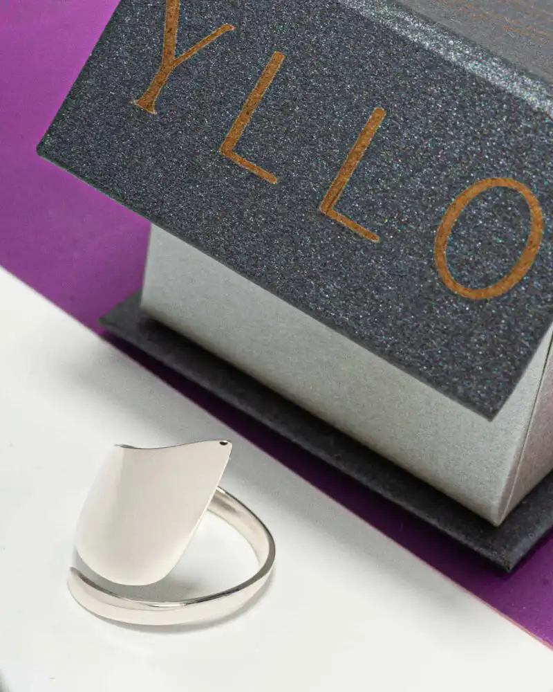 Inel Argint Asimetric Warp