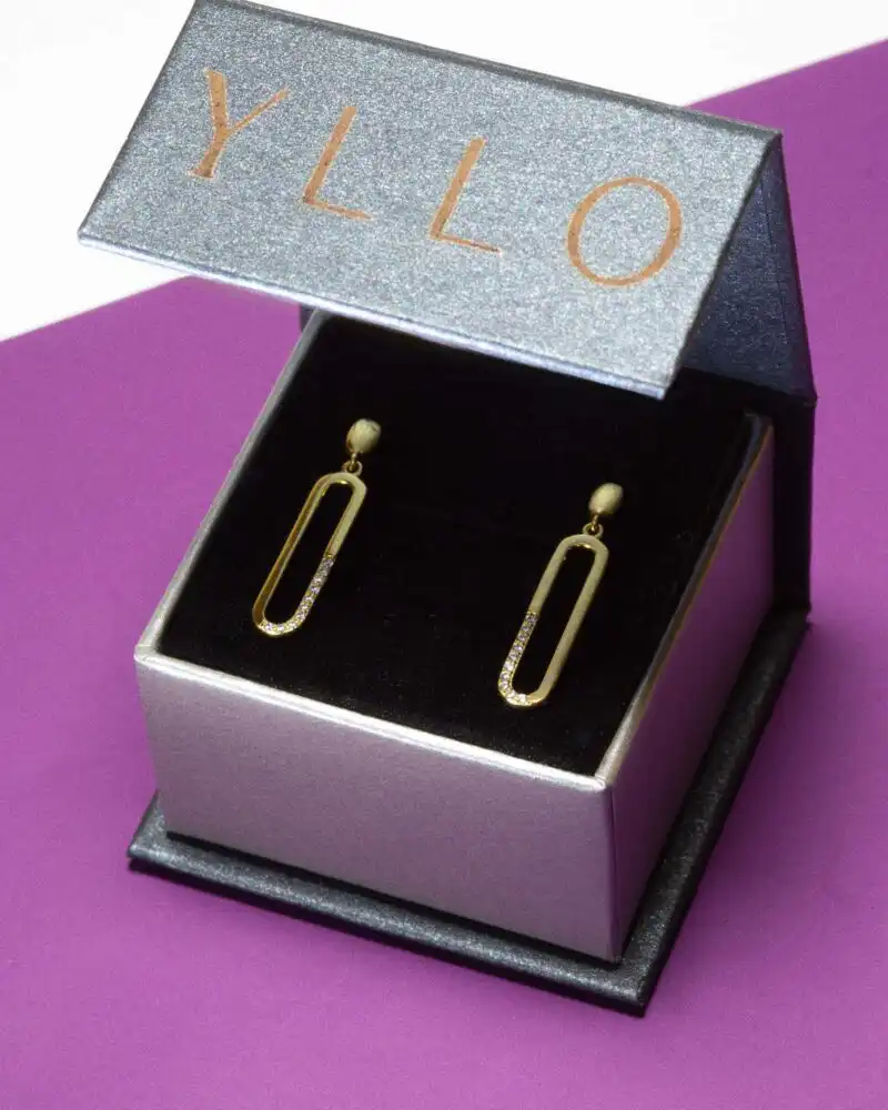 Cercei Argint Golden Touch