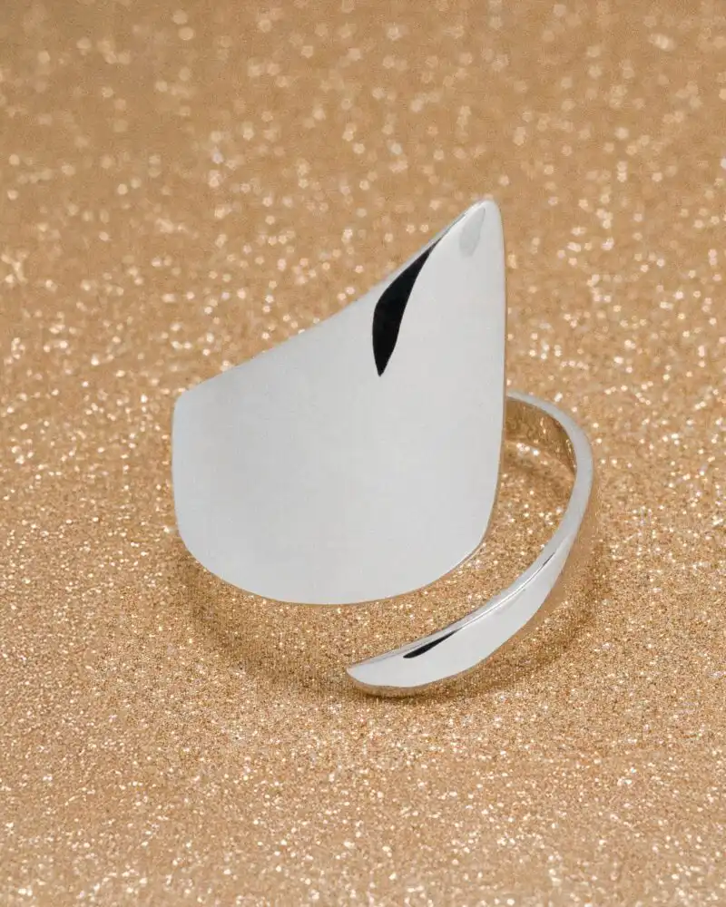 Inel Argint Asimetric Warp