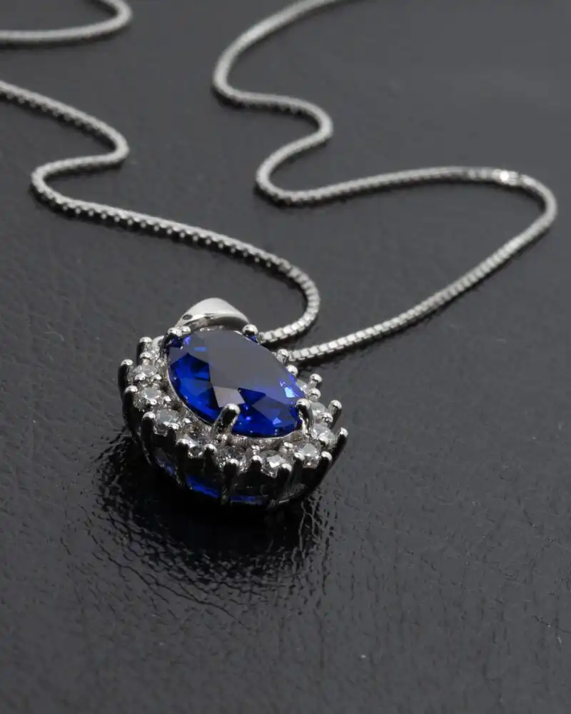 Colier Argint Blue Stone