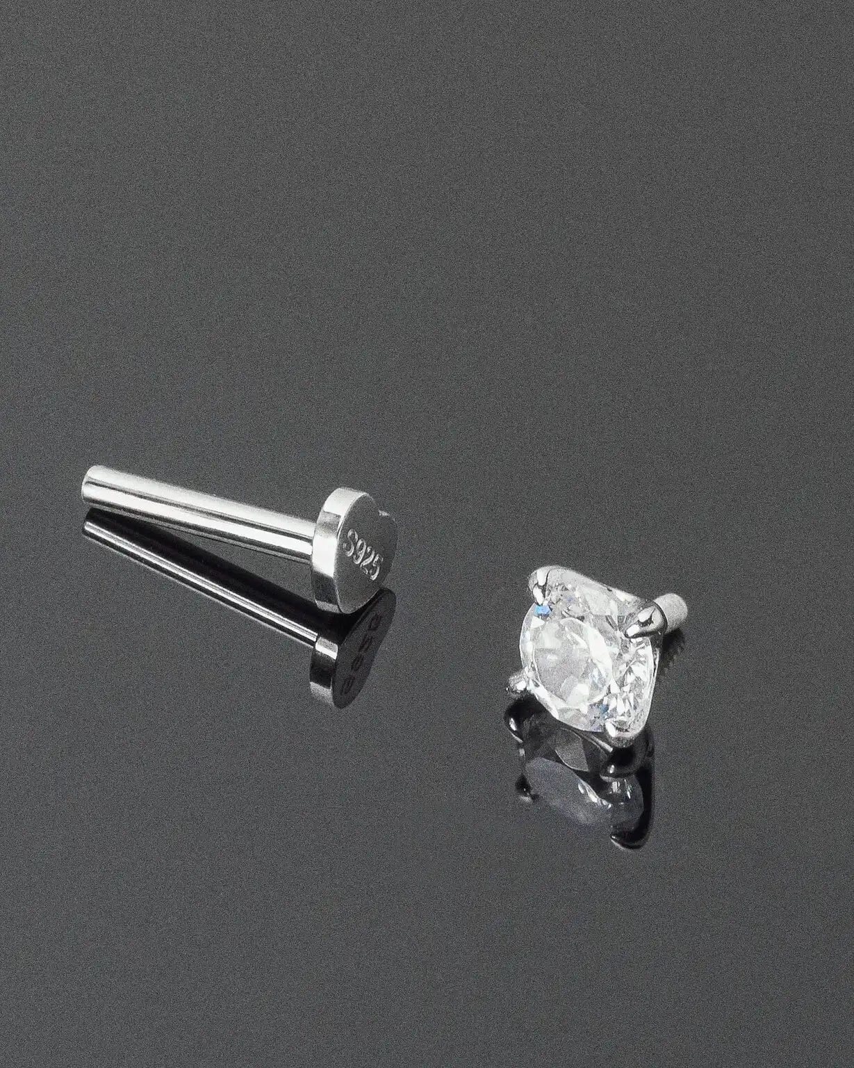 Piercing Ureche și Buză din Argint cu Cristal YLLO Piercing Ureche și Buză din Argint cu Cristal