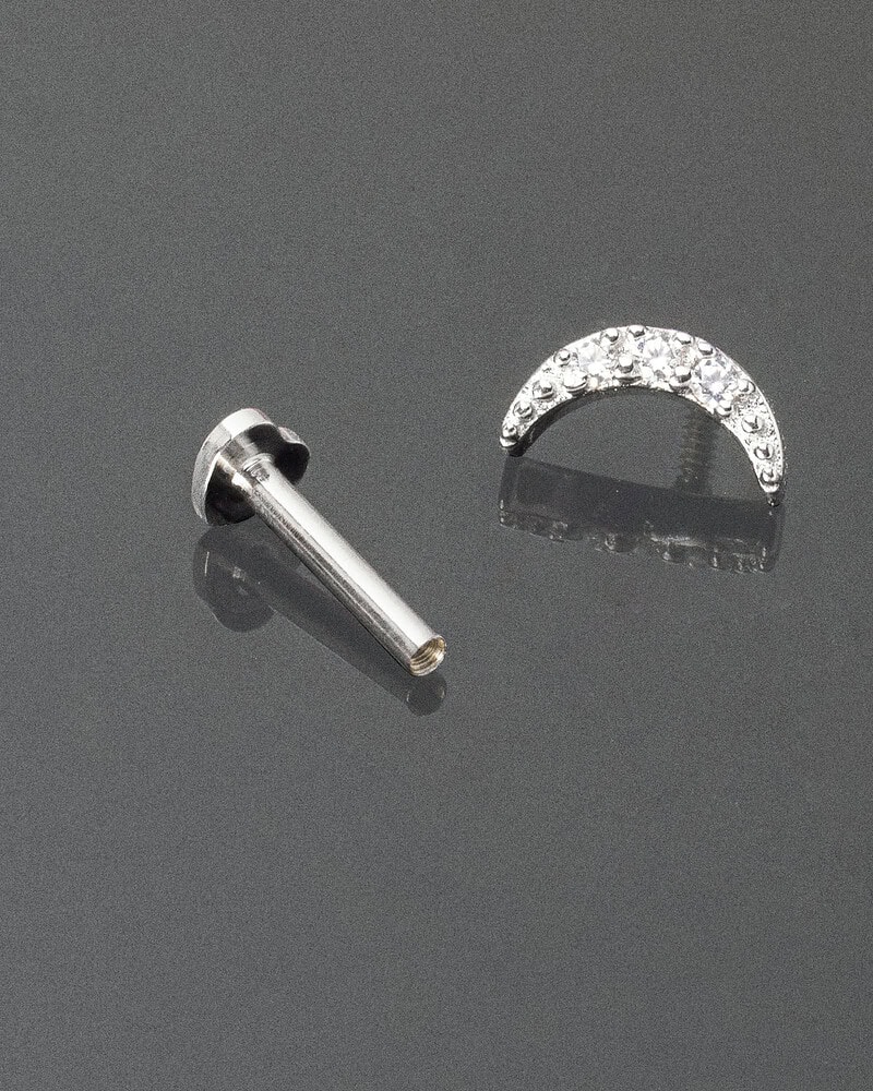 Piercing pentru Ureche și Buză din Argint Luna Piercing pentru Ureche și Buză din Argint Luna
