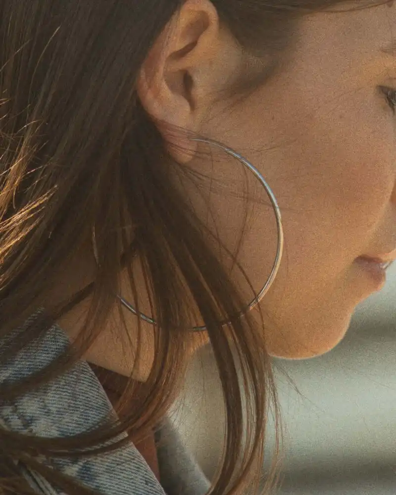 Cercei Rotunzi Mari din Argint 7 cm