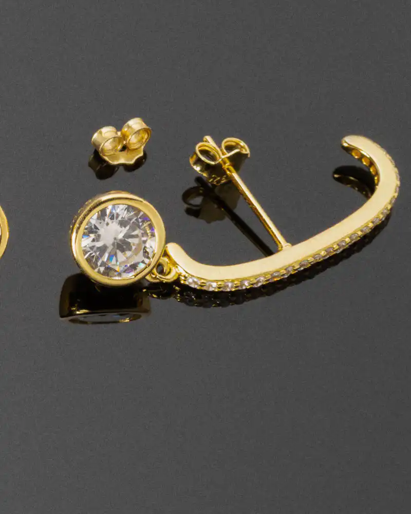 Cercei Argint Gold Spark