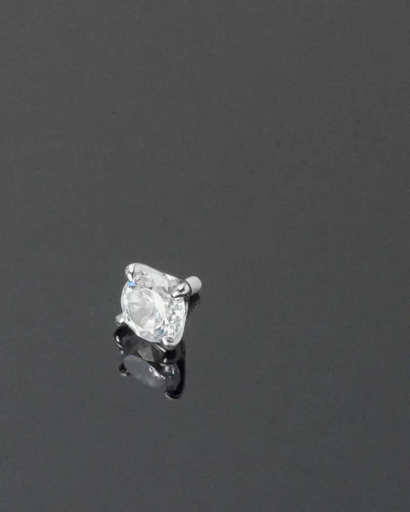 Piercing Ureche și Buză din Argint cu Cristal