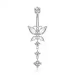 Piercing pentru Buric din Argint cu Fluture